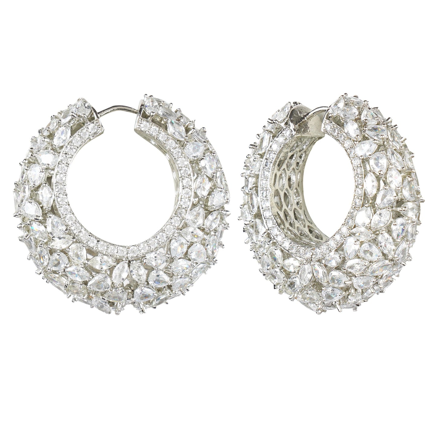 Sparkling Diamonte Hoop Earrings