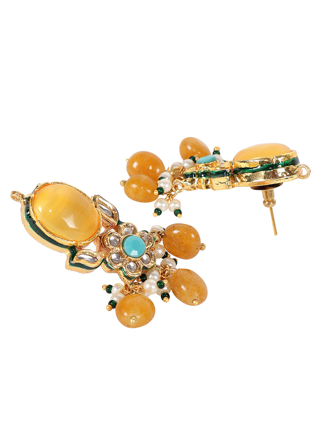 Gold Plated Yellow Kundan Traditional Choker Set For Women