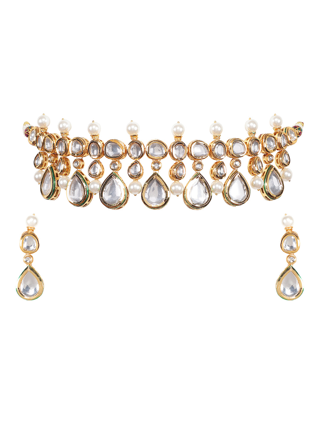 Gold Plated Kundan Radiant Choker Set For Women