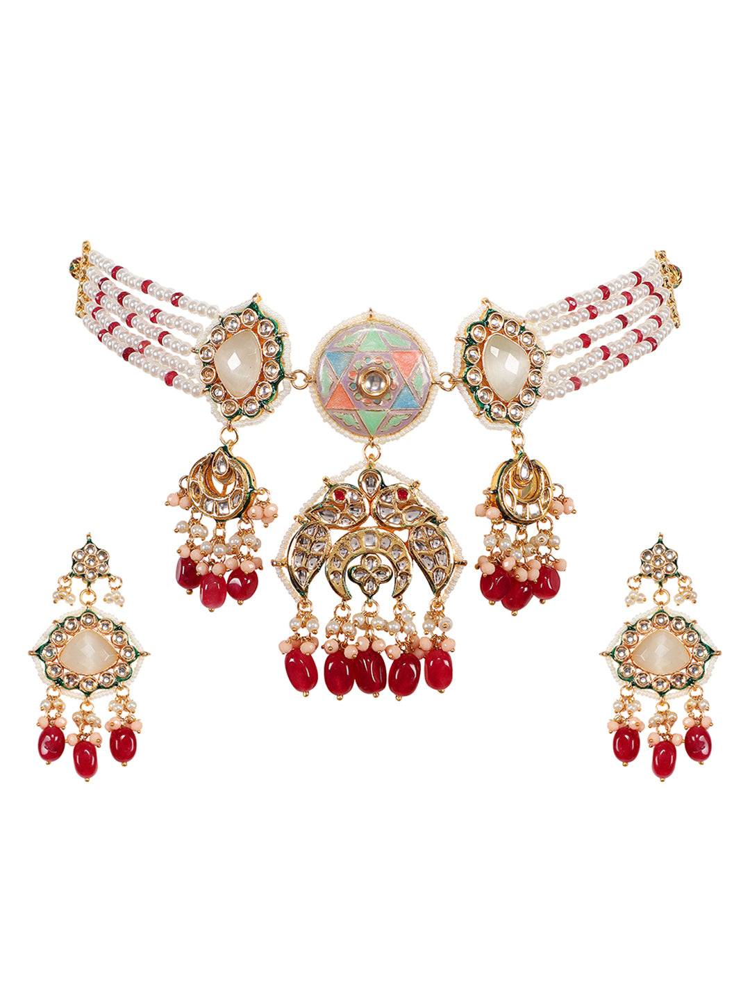 Glistening Gold Plated Yellow Traditional Choker