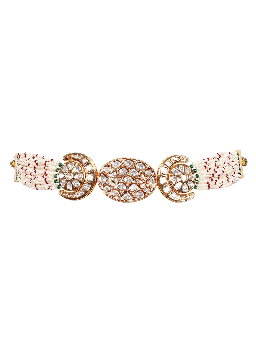 Dazzling Gold Plated Kundan Traditional Choker Set