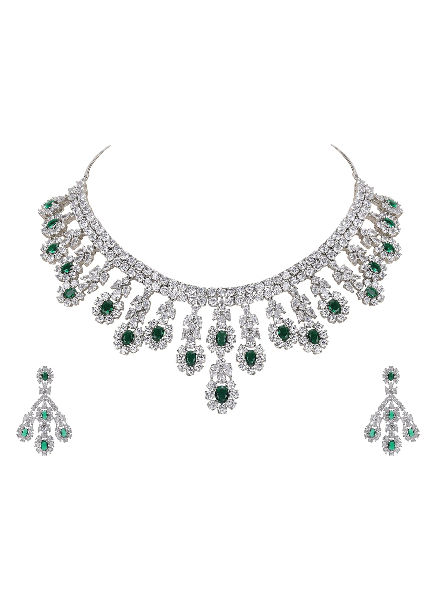 luxury green gemstone jewelry set
