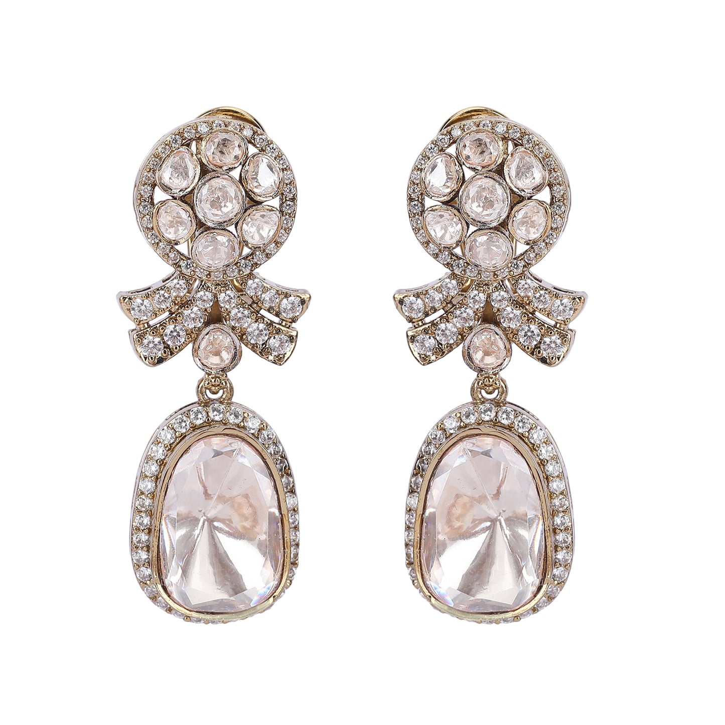 Shop Moissanite Drop Earrings with Sparkling Stones