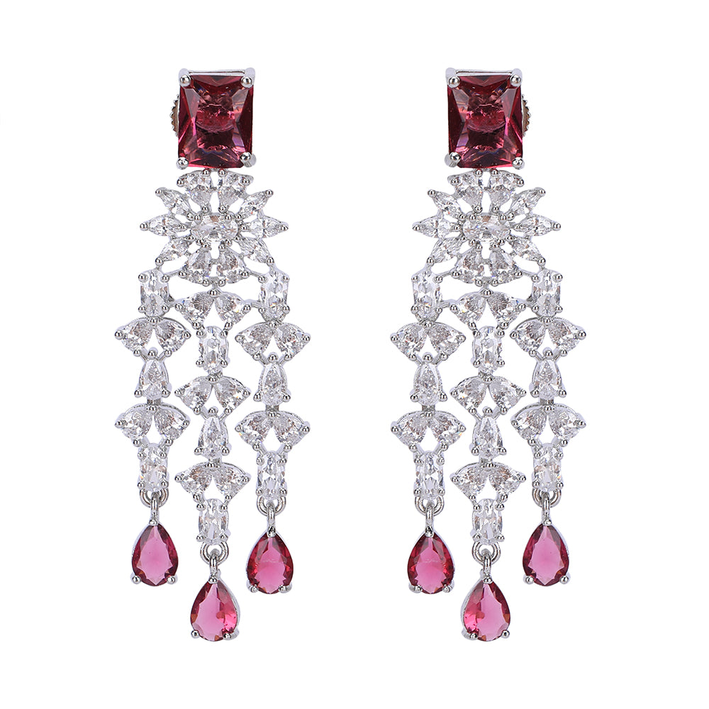 Matching Earrings Red And Silver