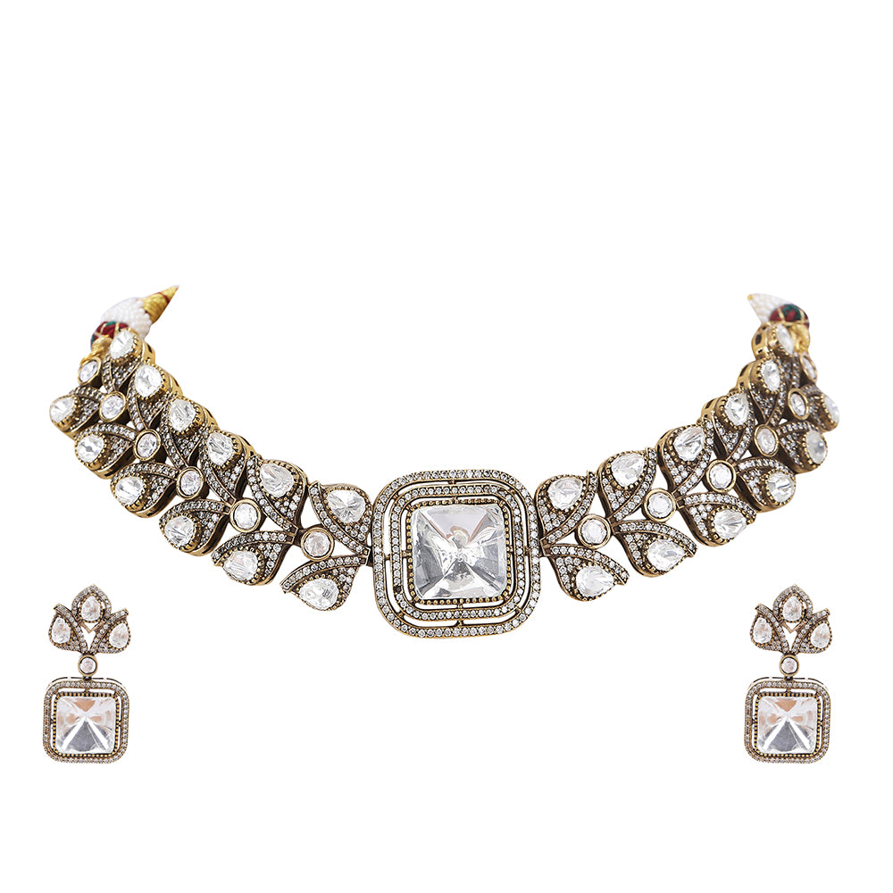 Royal Kundan Choker Set with Statement Earrings