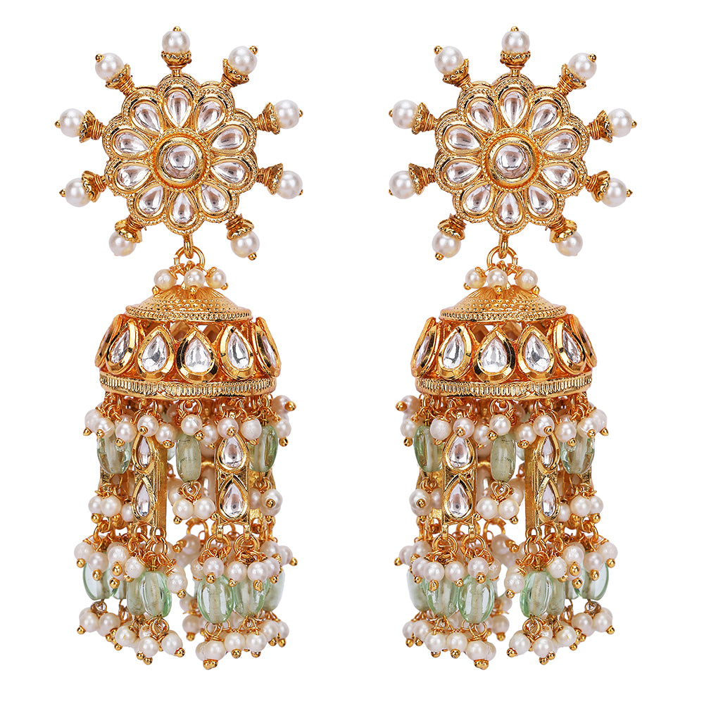 Bridal Gold Choker Necklace & Earring Set