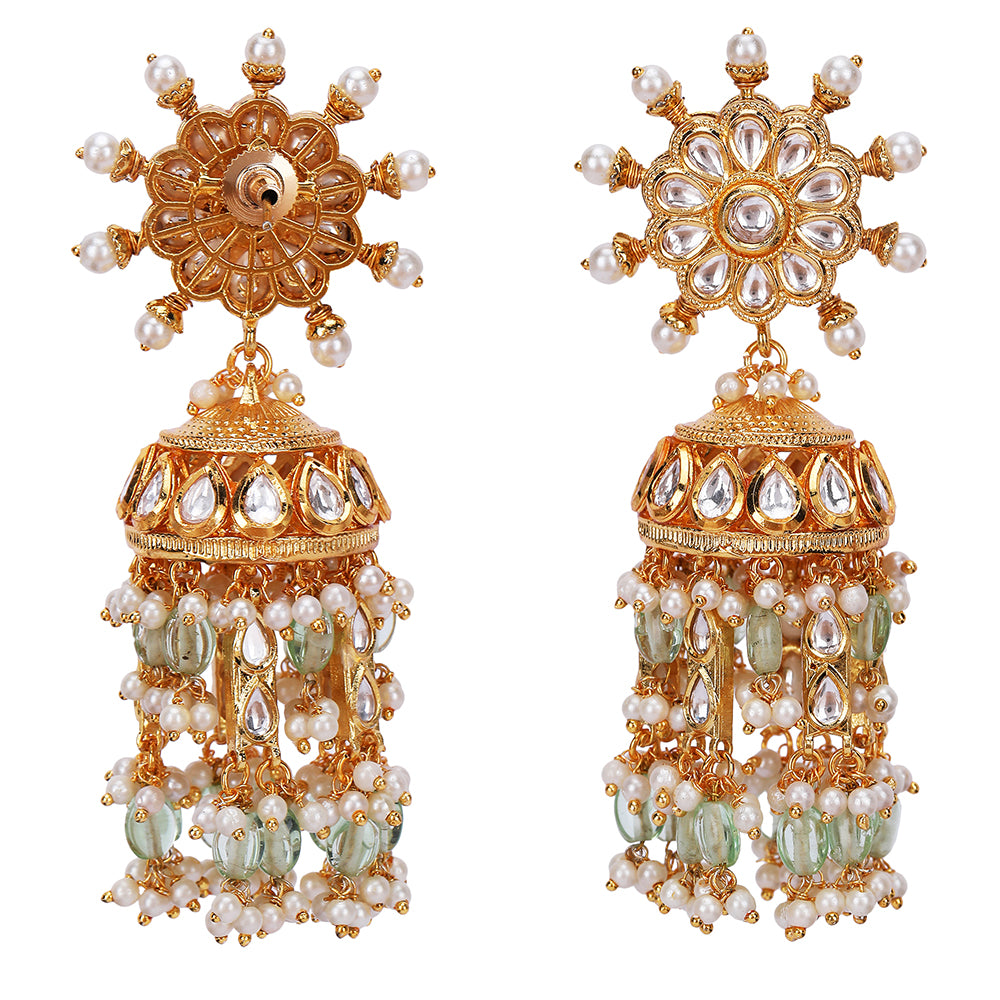 Bridal Gold Choker Necklace & Earring Set