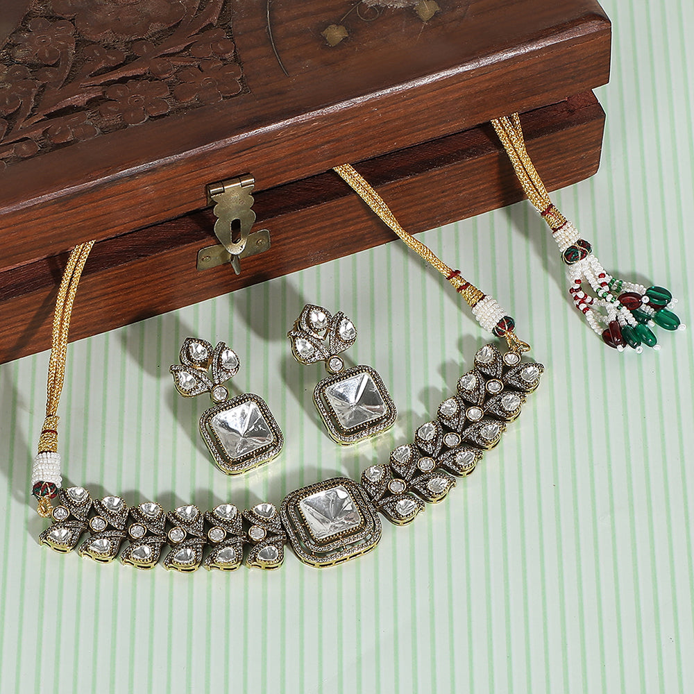 Royal Kundan Choker Set with Statement Earrings