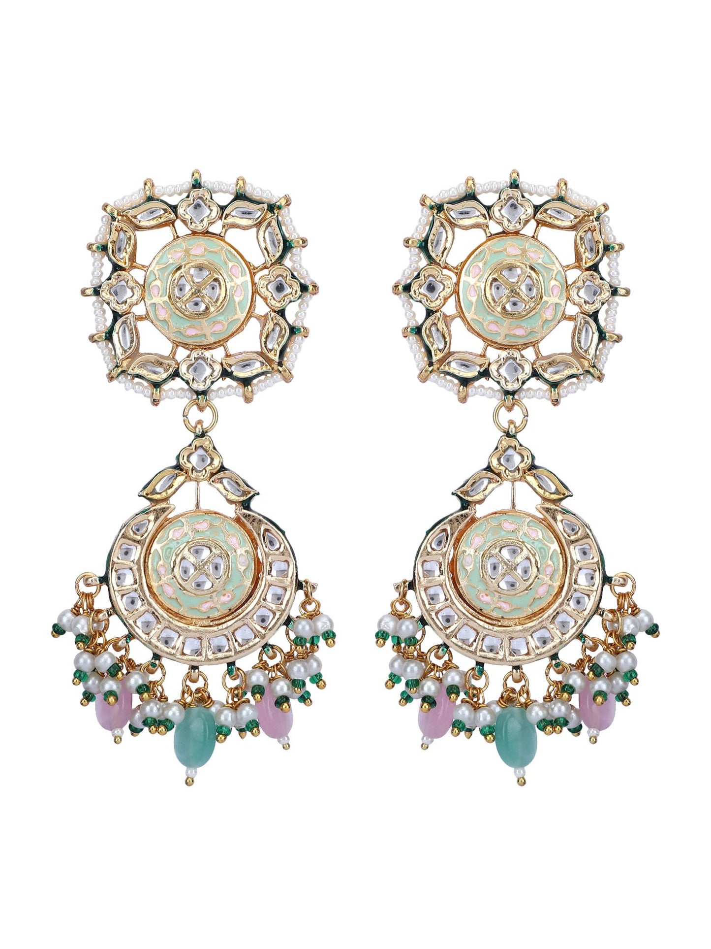 Necklace Set Radiant 22KT Gold Plated Kundan Pink