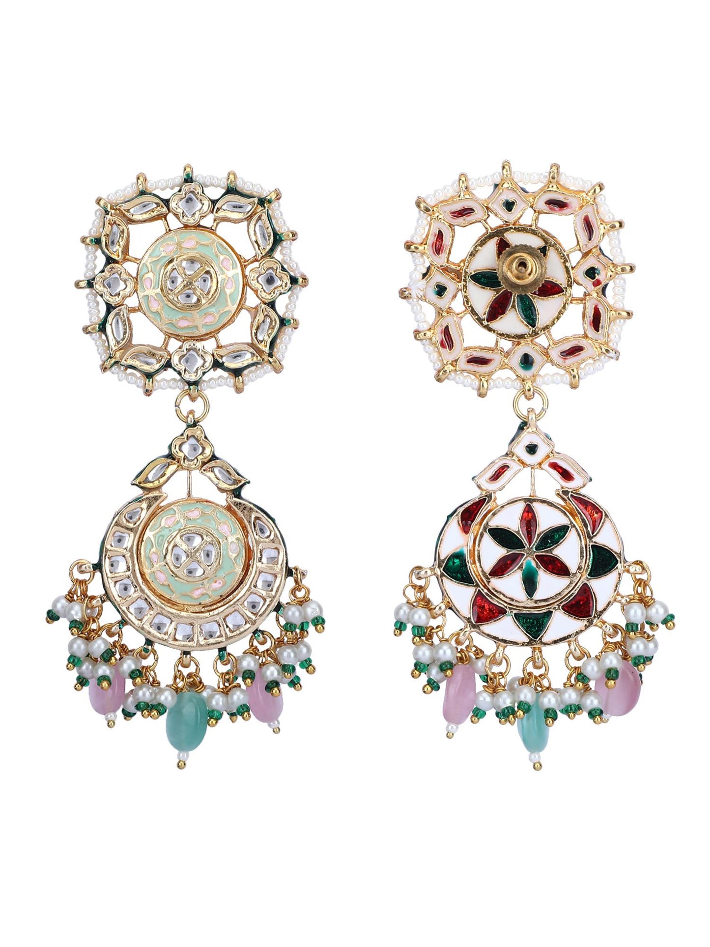 Necklace Set Radiant 22KT Gold Plated Kundan Pink