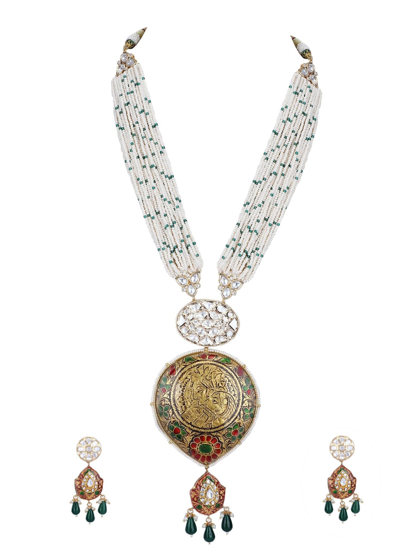 Glamorous 22KT Gold plated Kundan Brown Necklace Sets