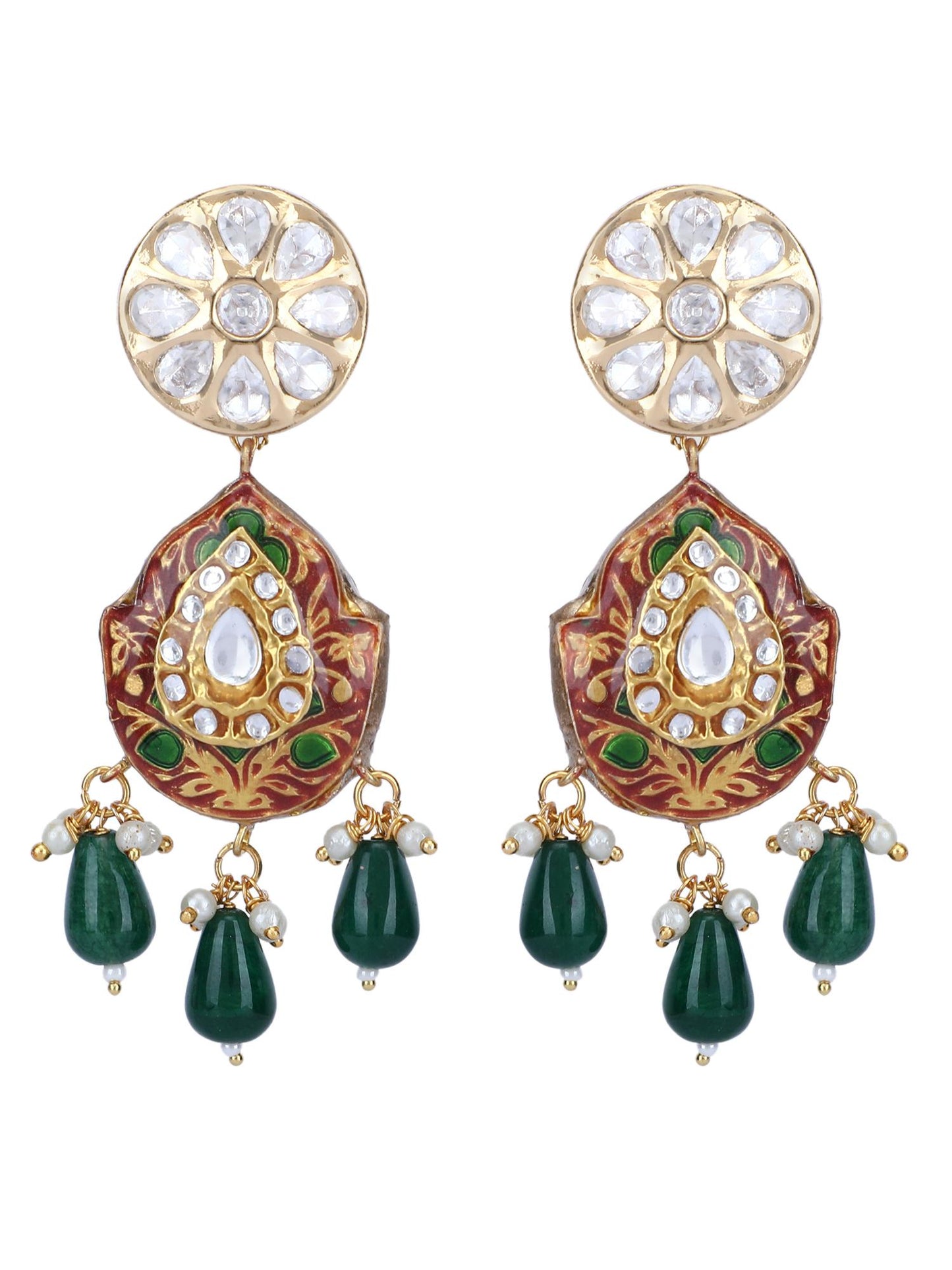 Gold plated Kundan Brown Necklace