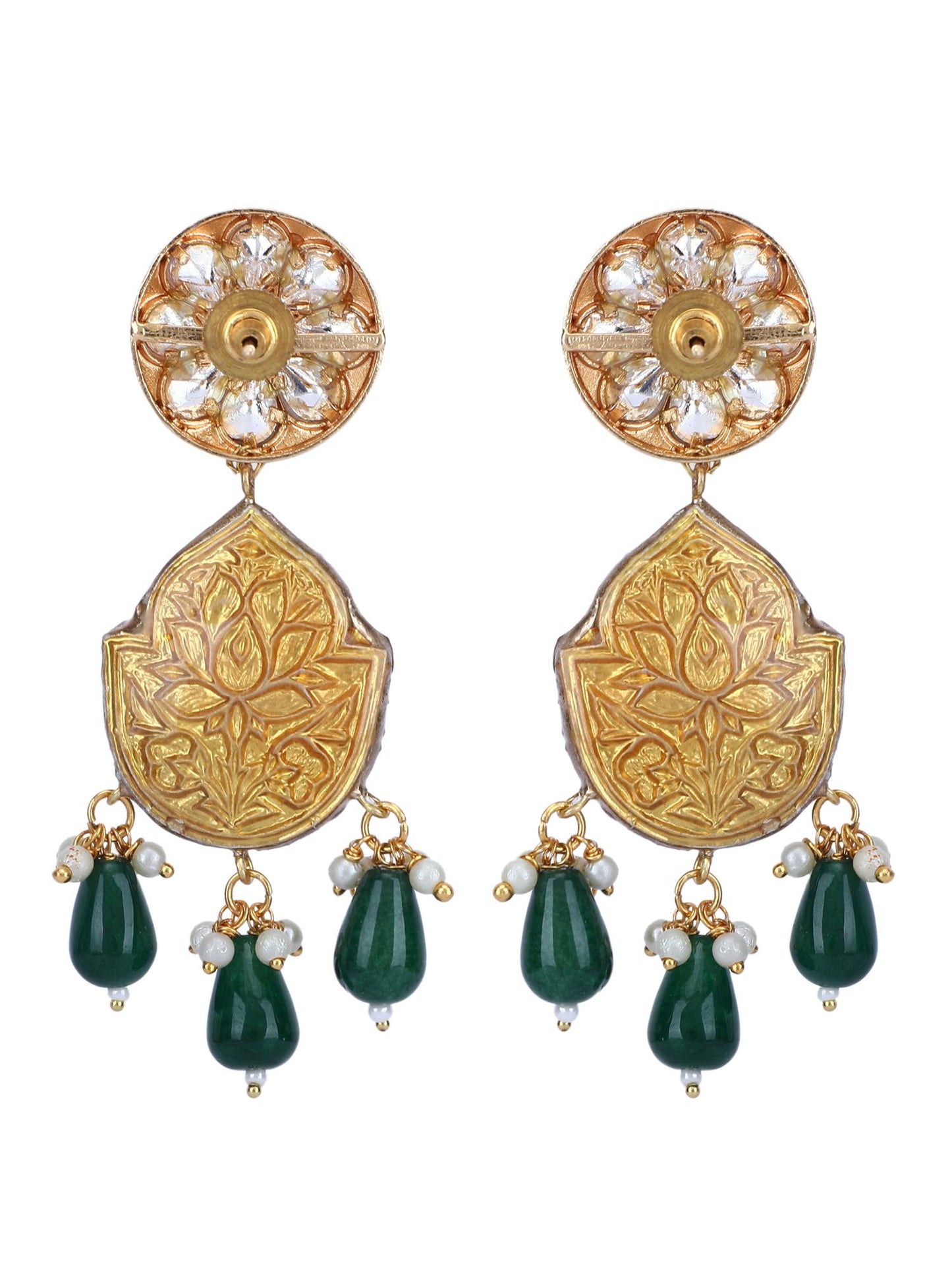 Gold plated Kundan Brown Necklace Set