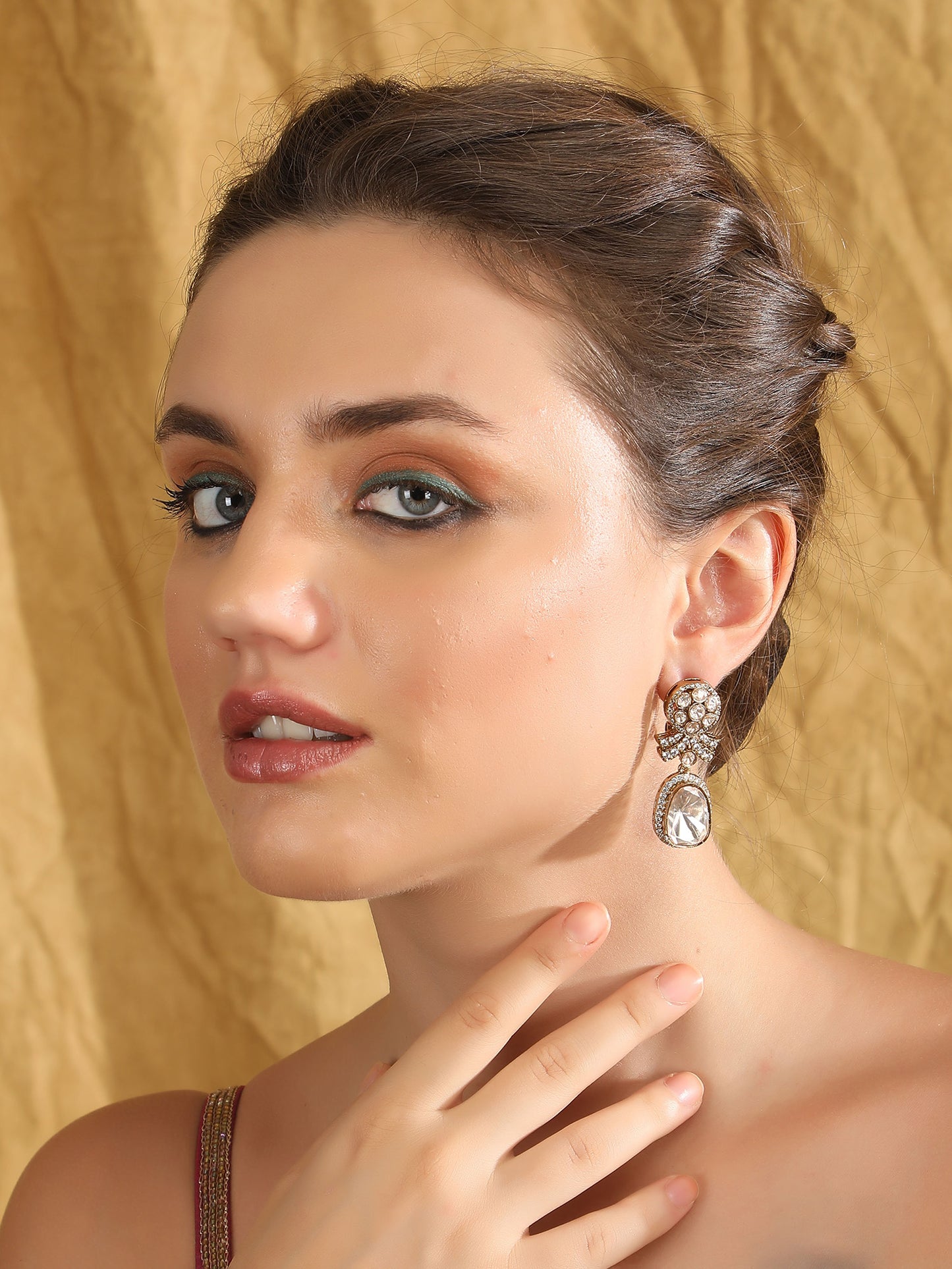 Moissanite Drop Earrings with Sparkling Stones