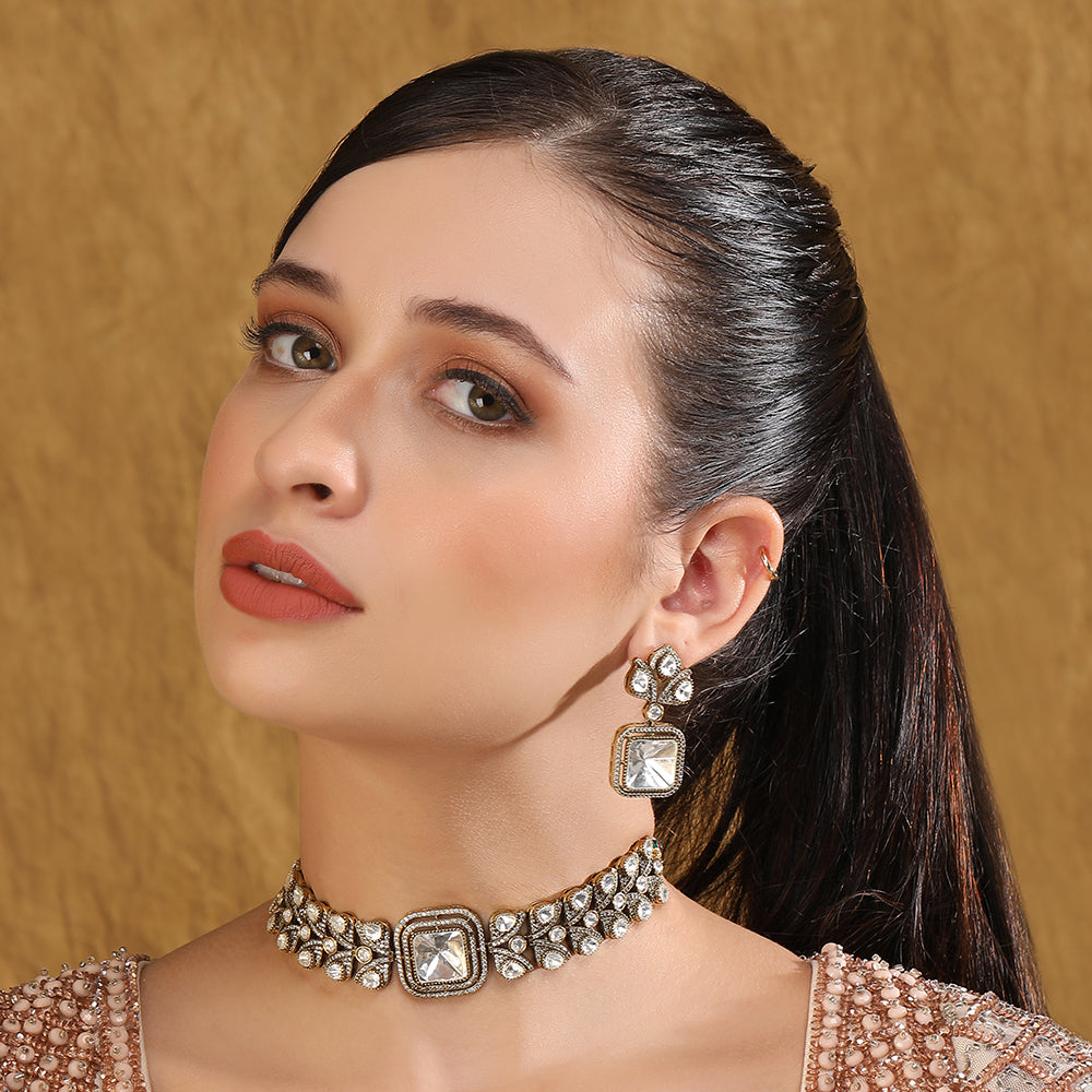 Royal Kundan Choker Set with Statement Earrings