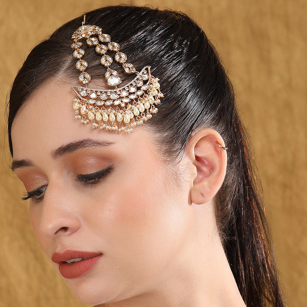 Buy Kundan-Studded Beaded Jhoomar Passa Online