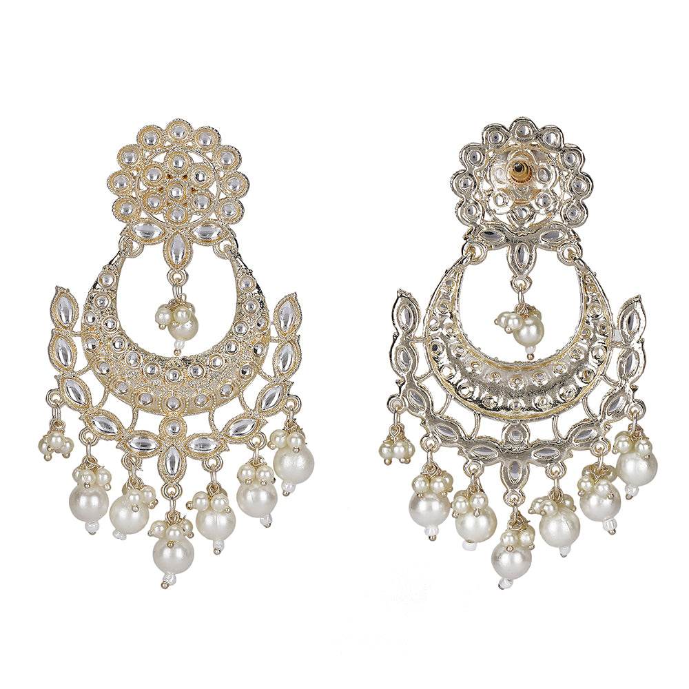 Buy Aviana Traditional Kundan Chandbali Drop Earrings - Auraa Trends