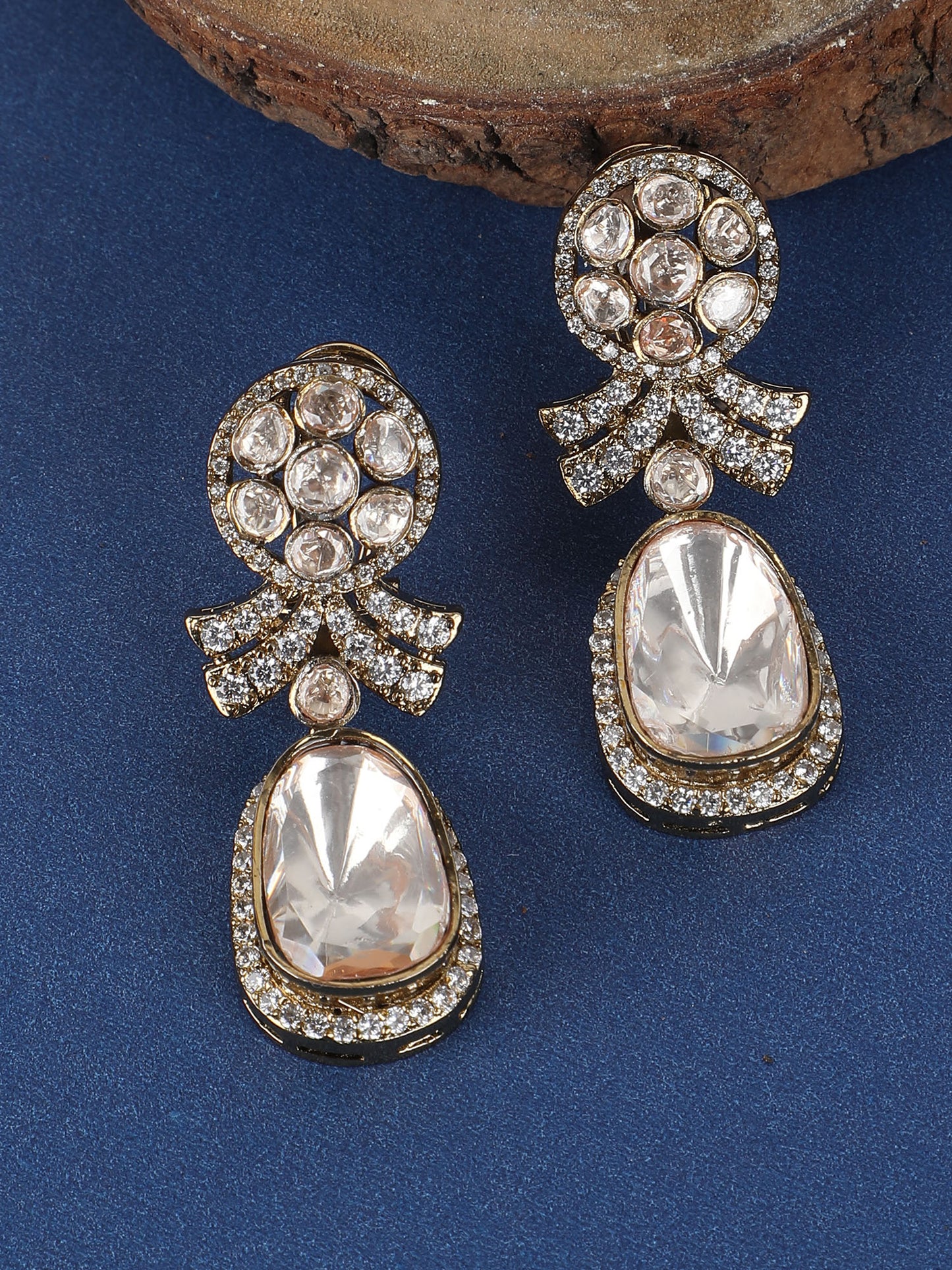 Buy Moissanite Drop Earrings with Sparkling Stones