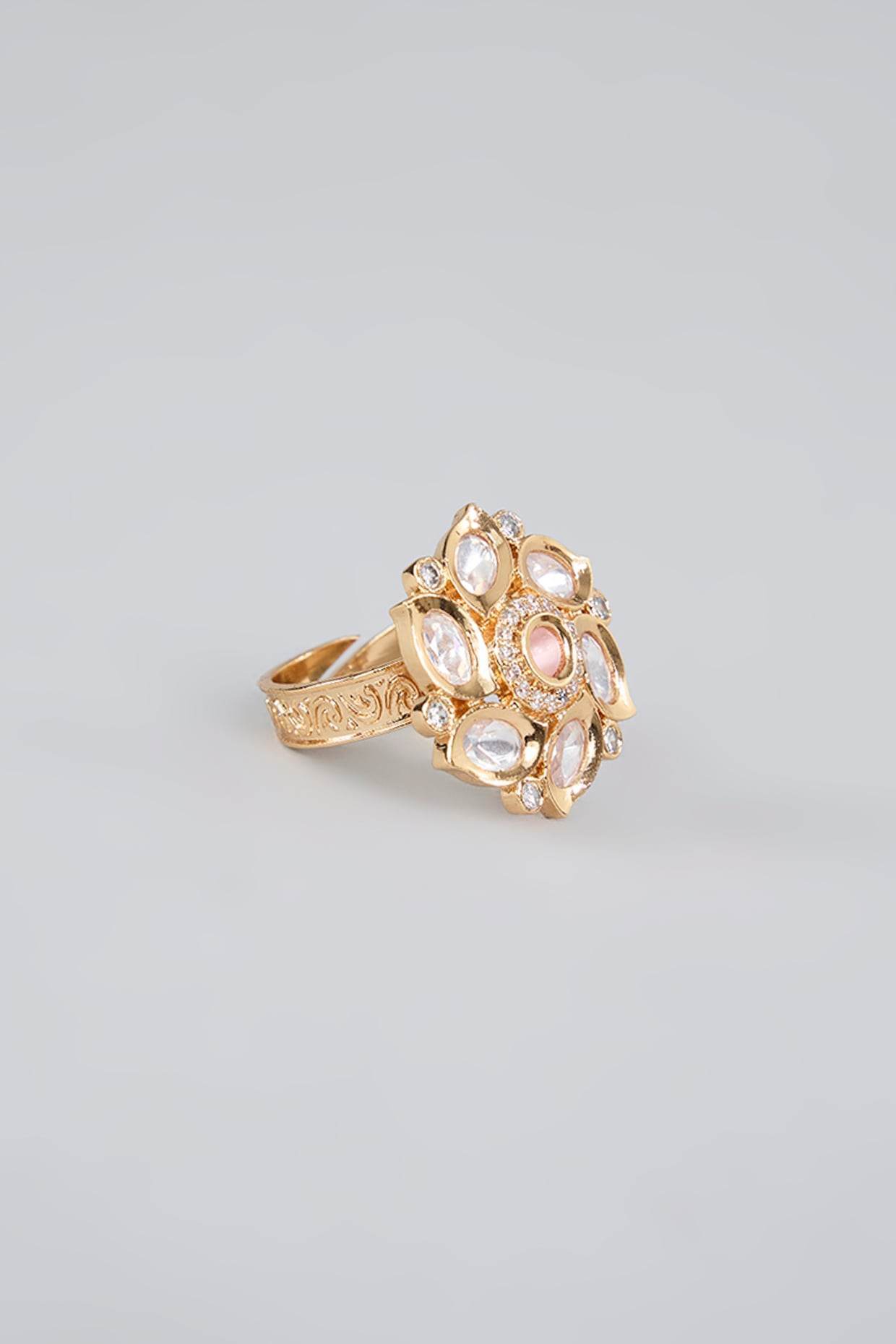 22 KT- Gold Plated Pearl Ring - Auraa Trends