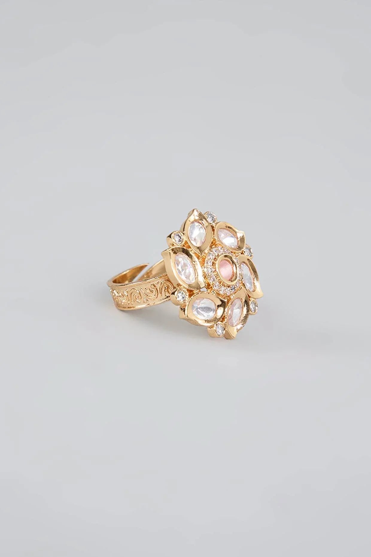 22 KT- Gold Plated Pearl Ring - Auraa Trends