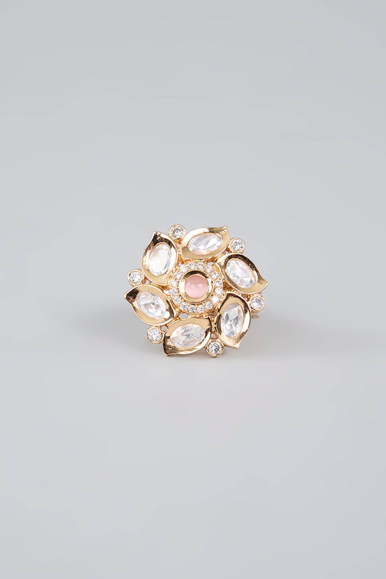 22 KT- Gold Plated Pearl Ring - Auraa Trends