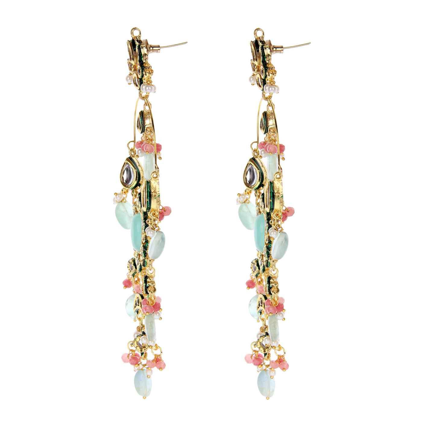 22KT Gold Plated Chandelier Earrings Set - Auraa Trends