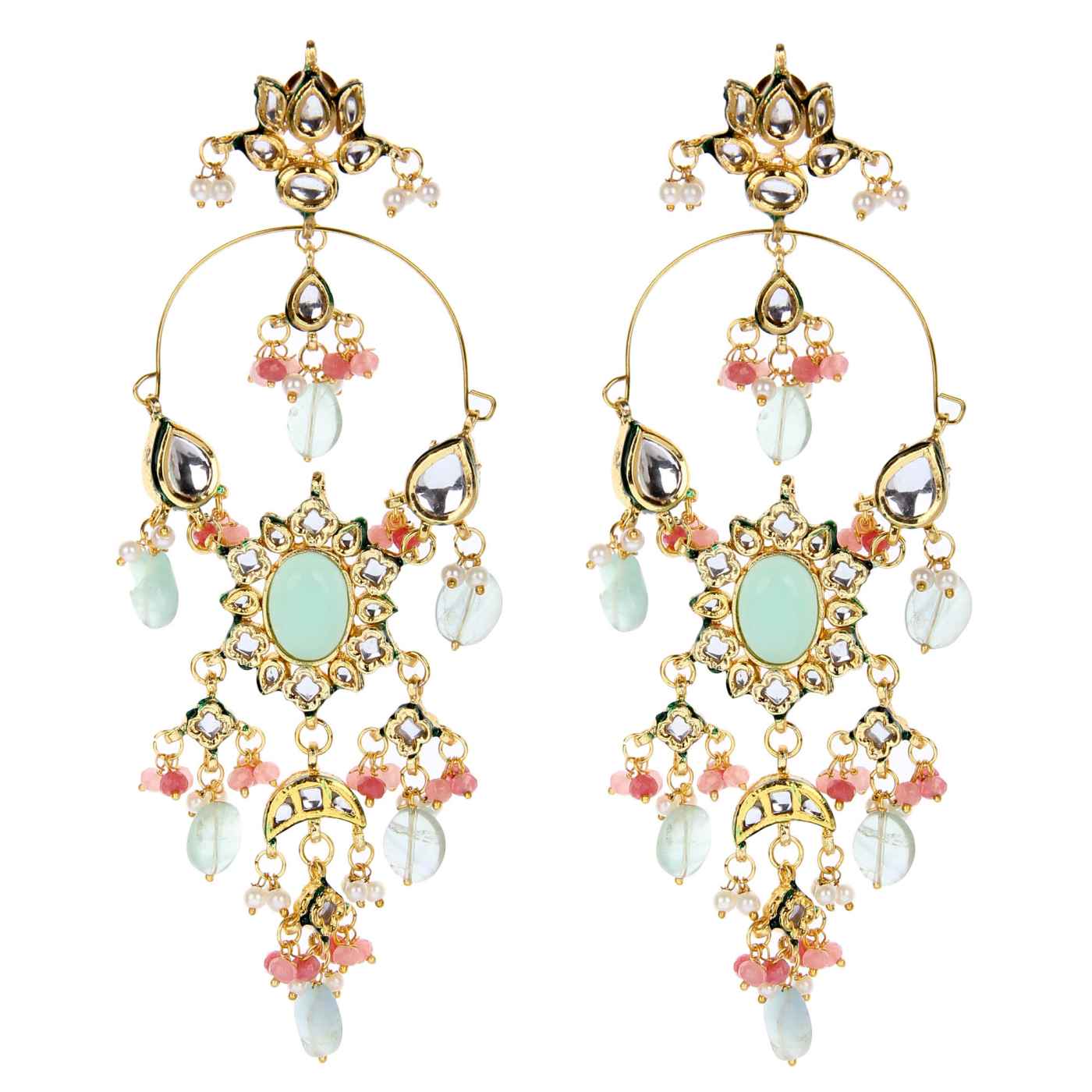 22KT Gold Plated Chandelier Earrings Set - Auraa Trends - Chandelier Earrings - 22KT Gold Plated Chandelier Earrings Set