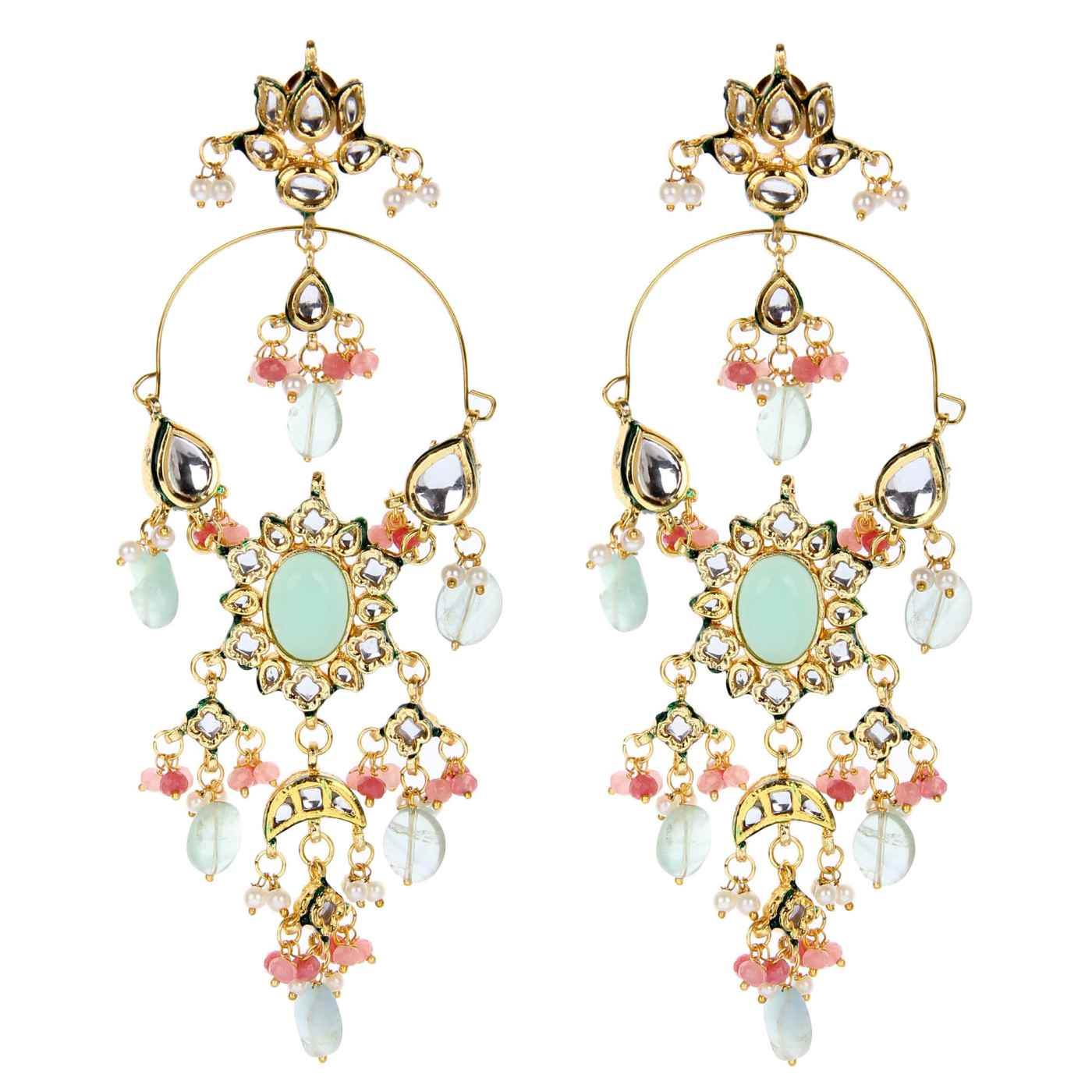 22KT Gold Plated Chandelier Earrings Set - Auraa Trends