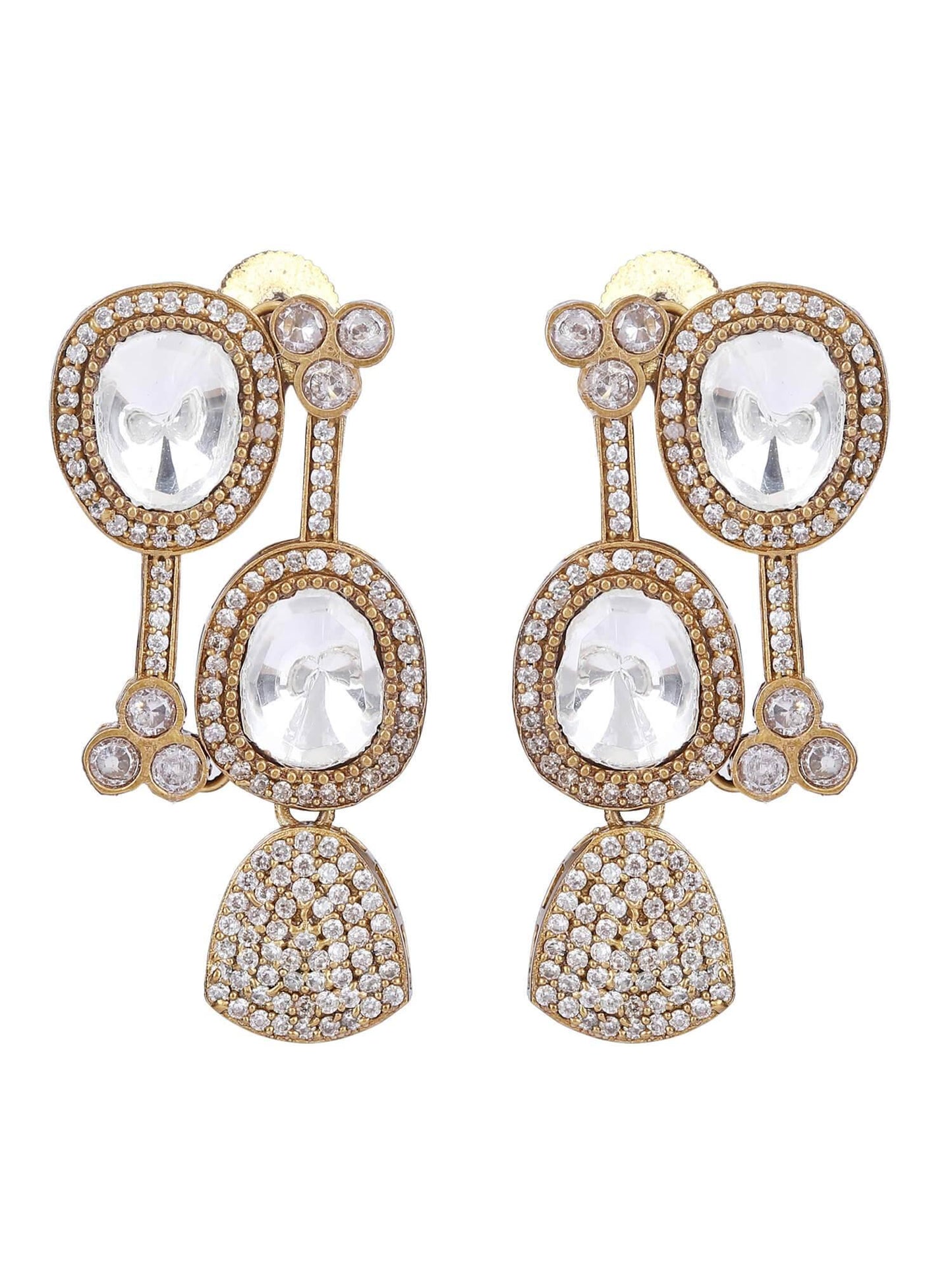 22KT Gold Plated Kundan Choker Necklace Set - Auraa Trends