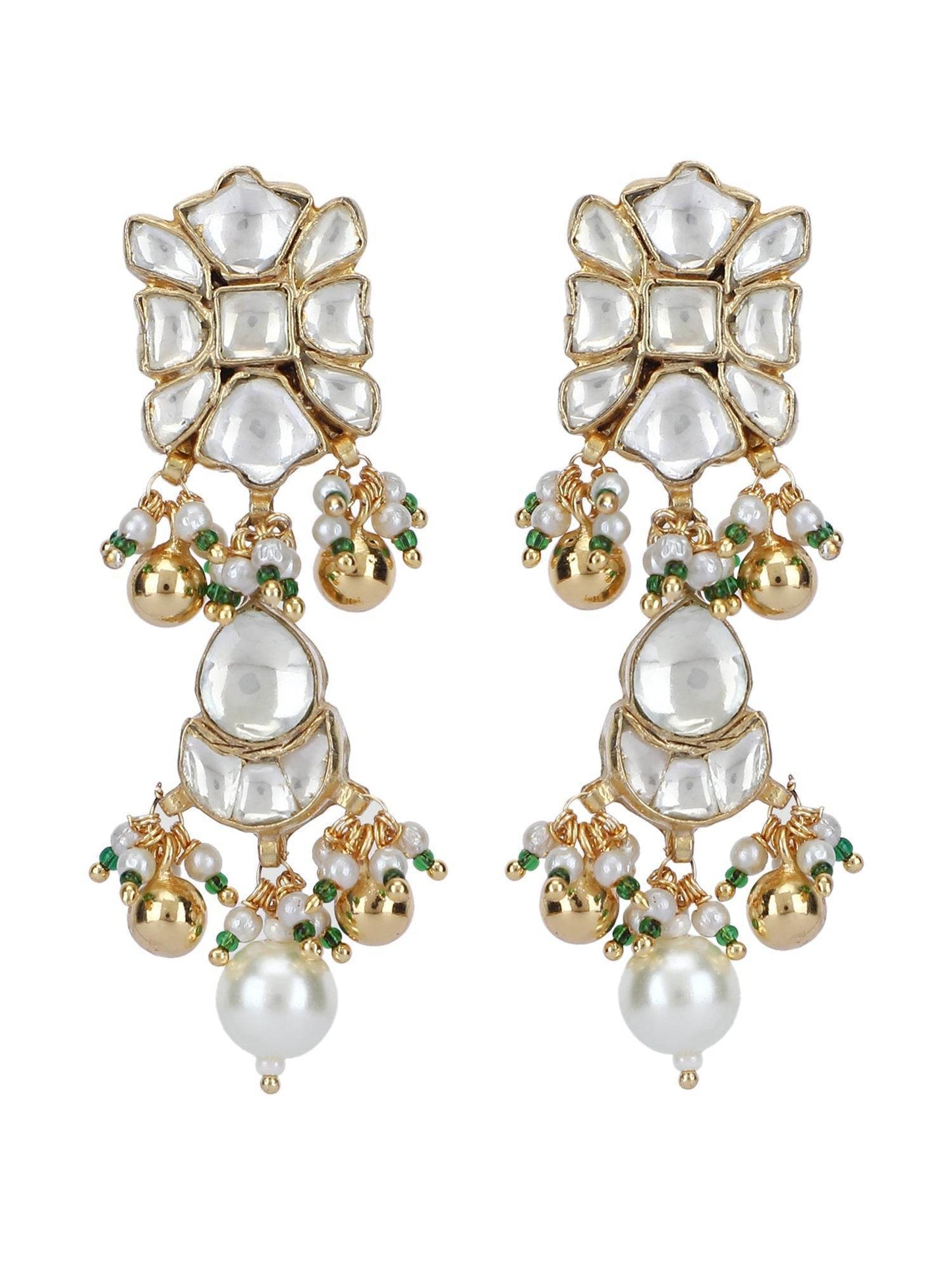 22KT Gold Plated Kundan Choker Necklace Set with Pearls For Women - Auraa Trends