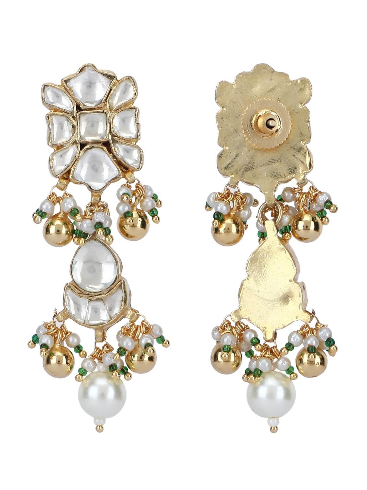 22KT Gold Plated Kundan Choker Necklace Set with Pearls For Women - Auraa Trends