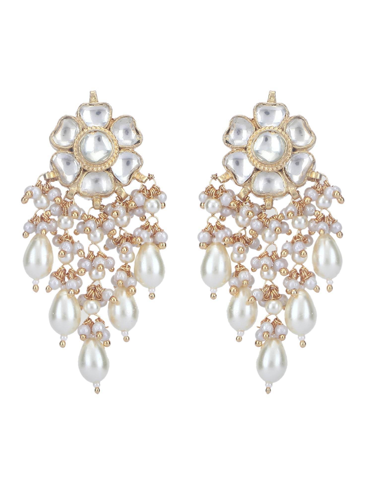 22KT gold Plated Kundan Classic Evergreen and sleek Kundan choker set - Auraa Trends
