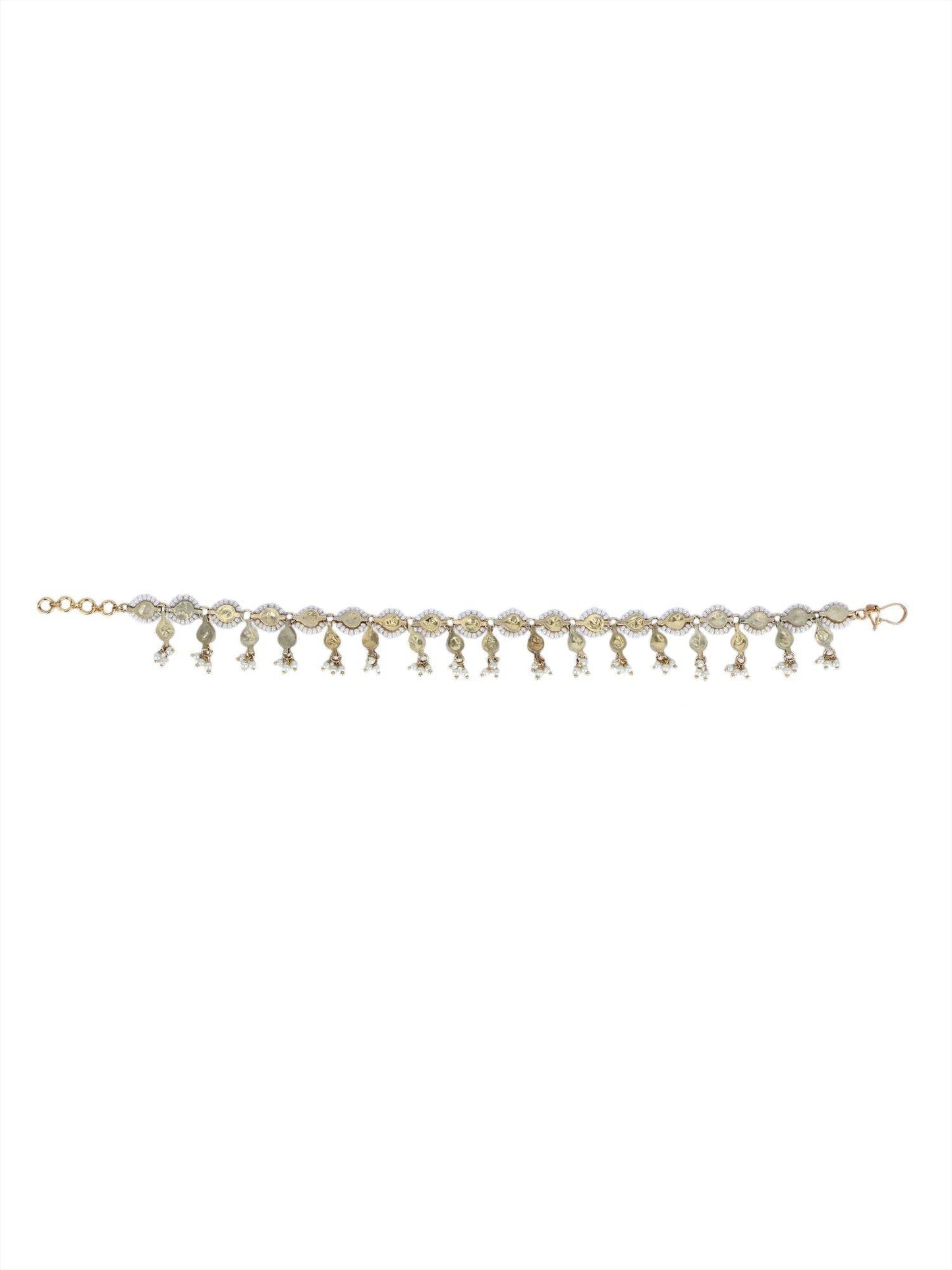22KT Gold Plated Kundan Classic Gold Anklet For women and Girls - Auraa Trends
