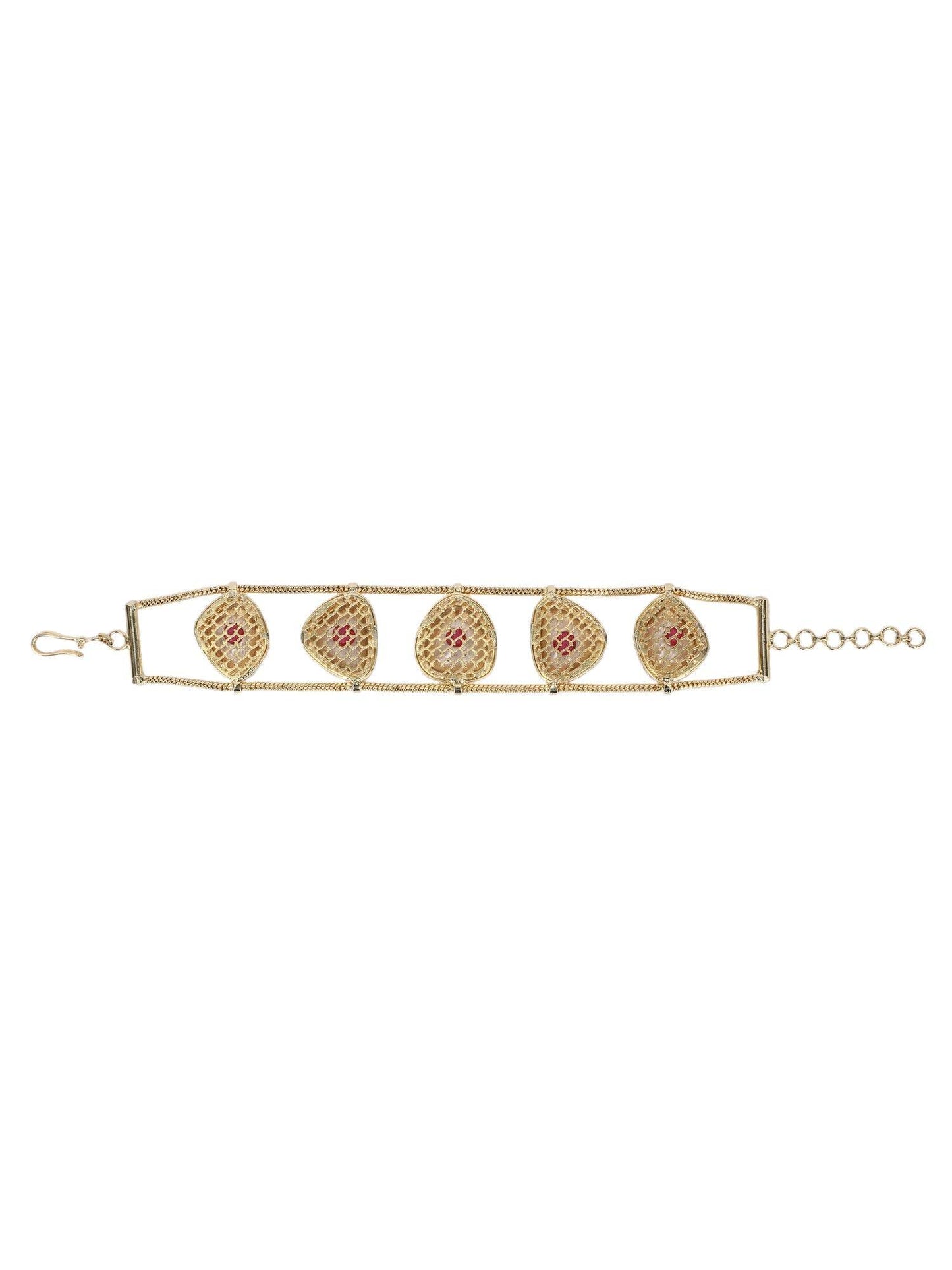 22KT gold Plated Kundan Classic Gold Bracelet For women and Girls - Auraa Trends