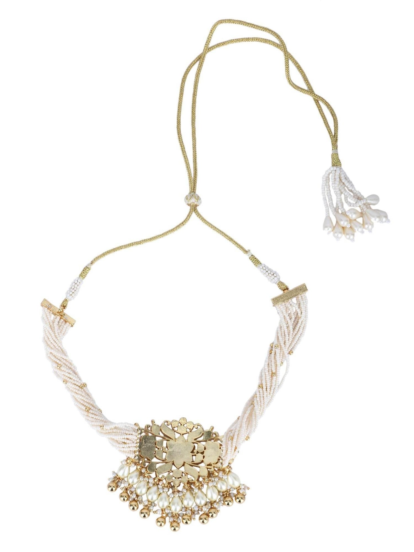 22KT Gold Plated Kundan Gold Choker Necklace Set for women and Girls - Auraa Trends