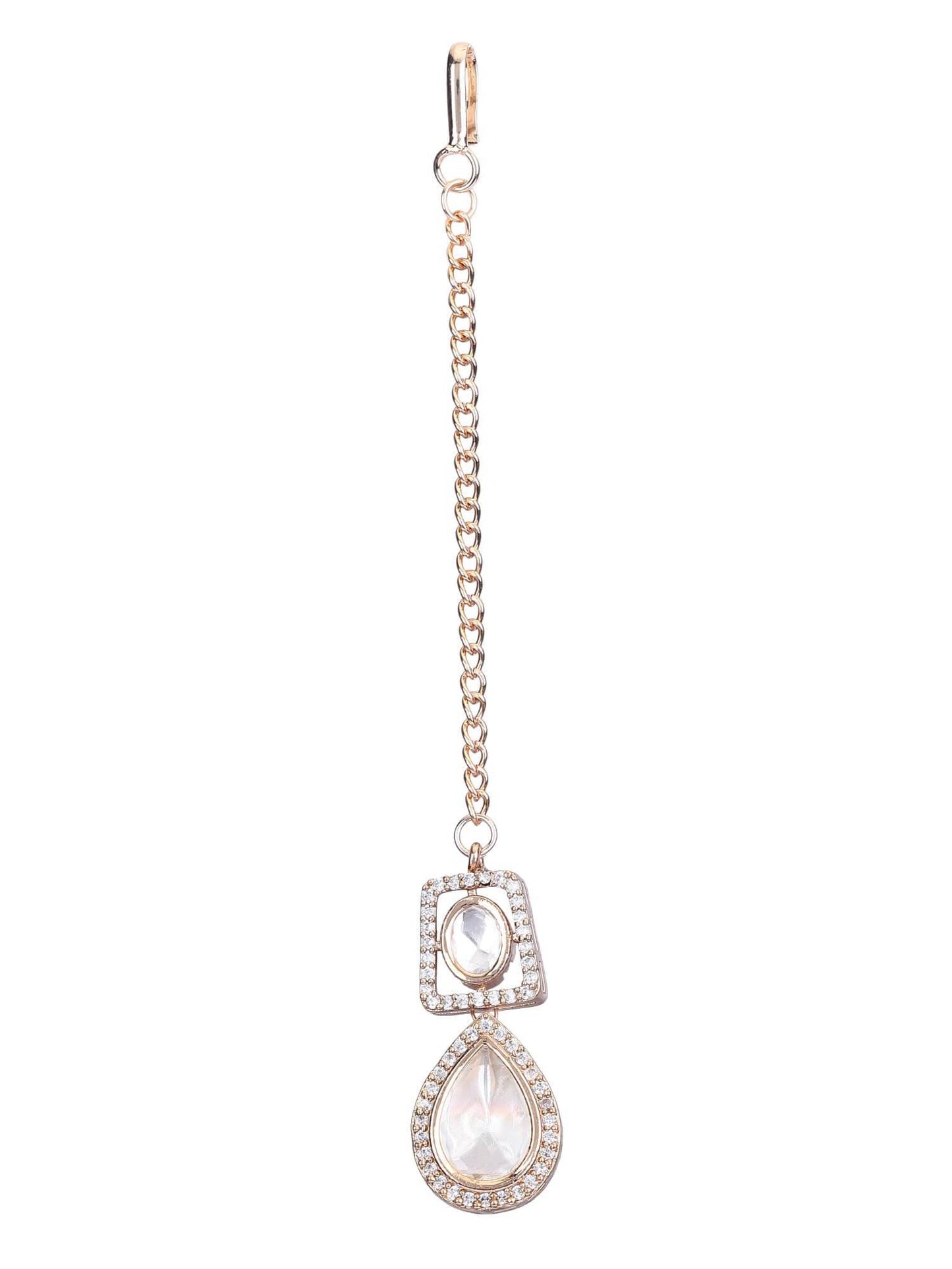 22KT Gold Plated Kundan Necklace Set - Auraa Trends