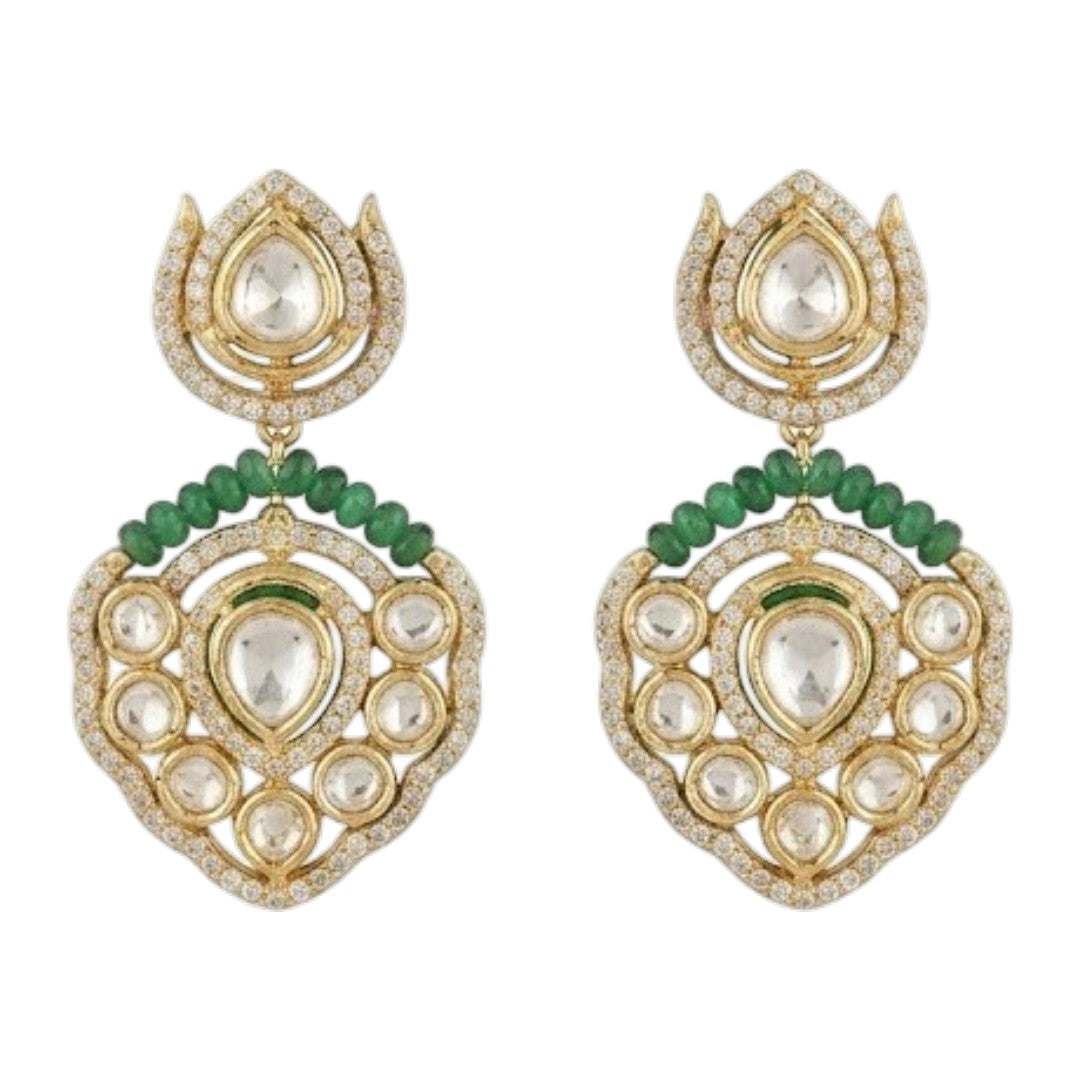 Emerald Green Kundan Choker Necklace Set