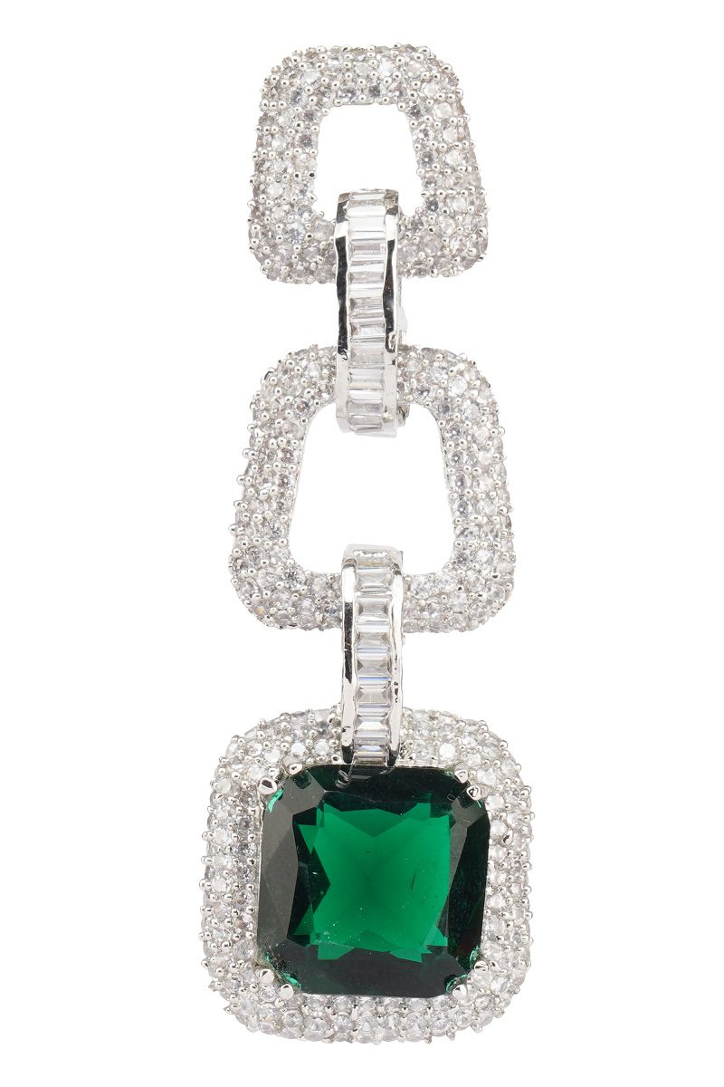 Splendid Rhodium Finish Diamonte Necklace Set