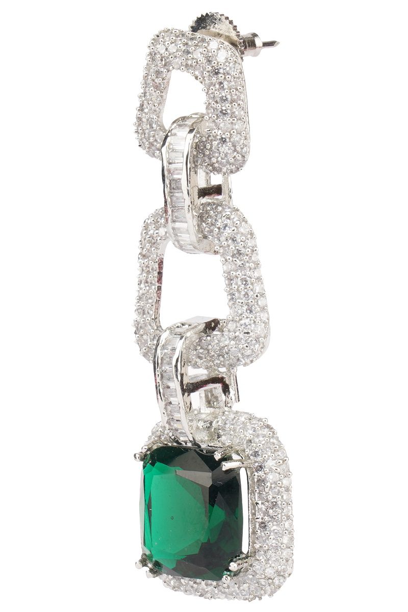 Splendid Rhodium Finish Diamonte Necklace Set