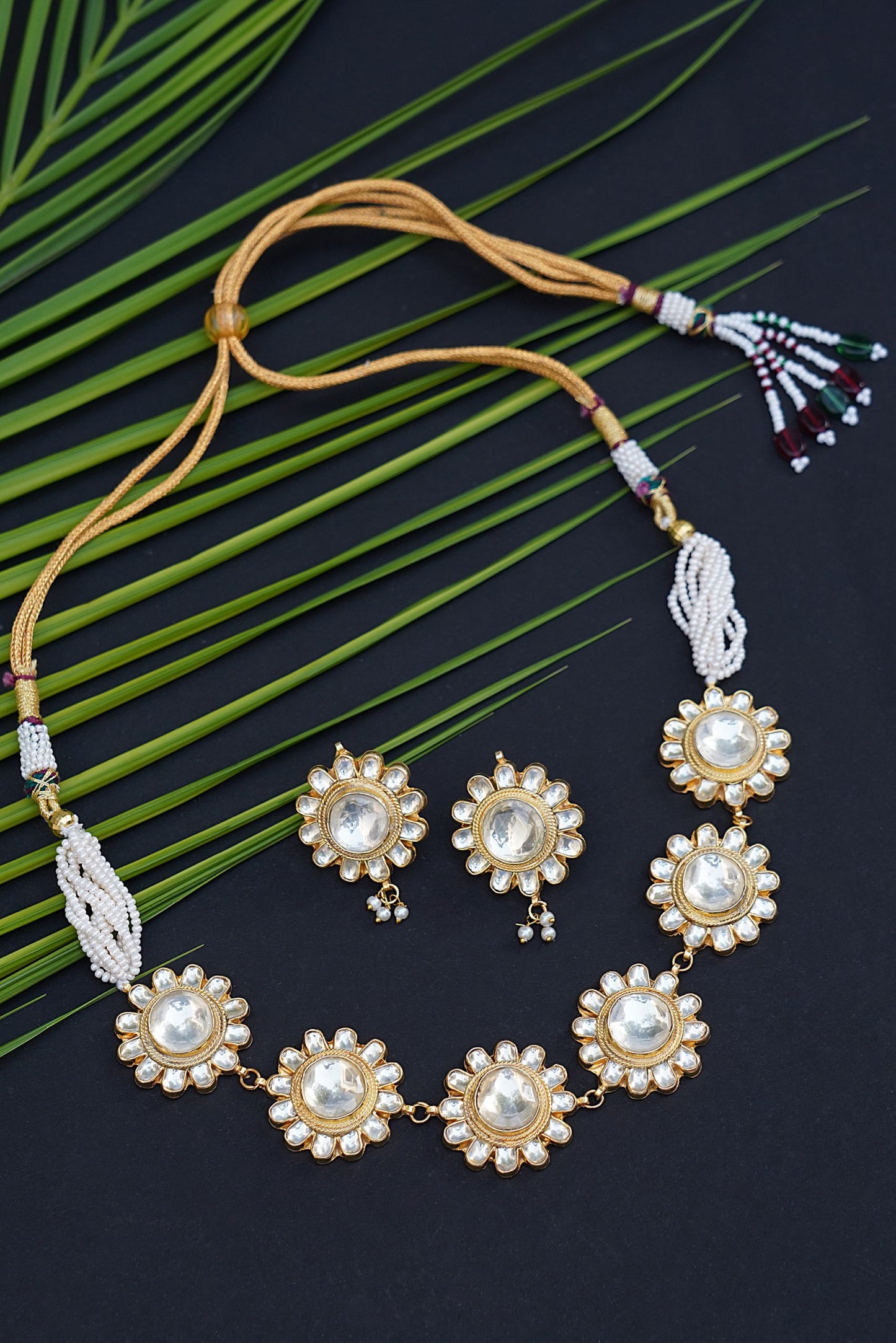 Noble Gold Plated Kundan Necklace Set