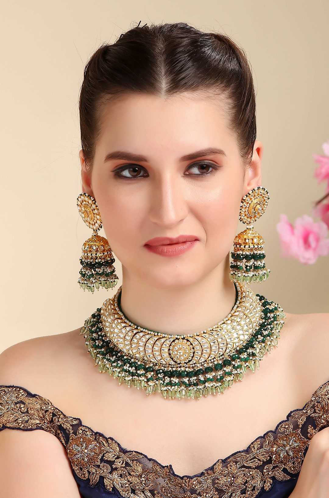 22KT Gold Plated Kundan Necklace Set