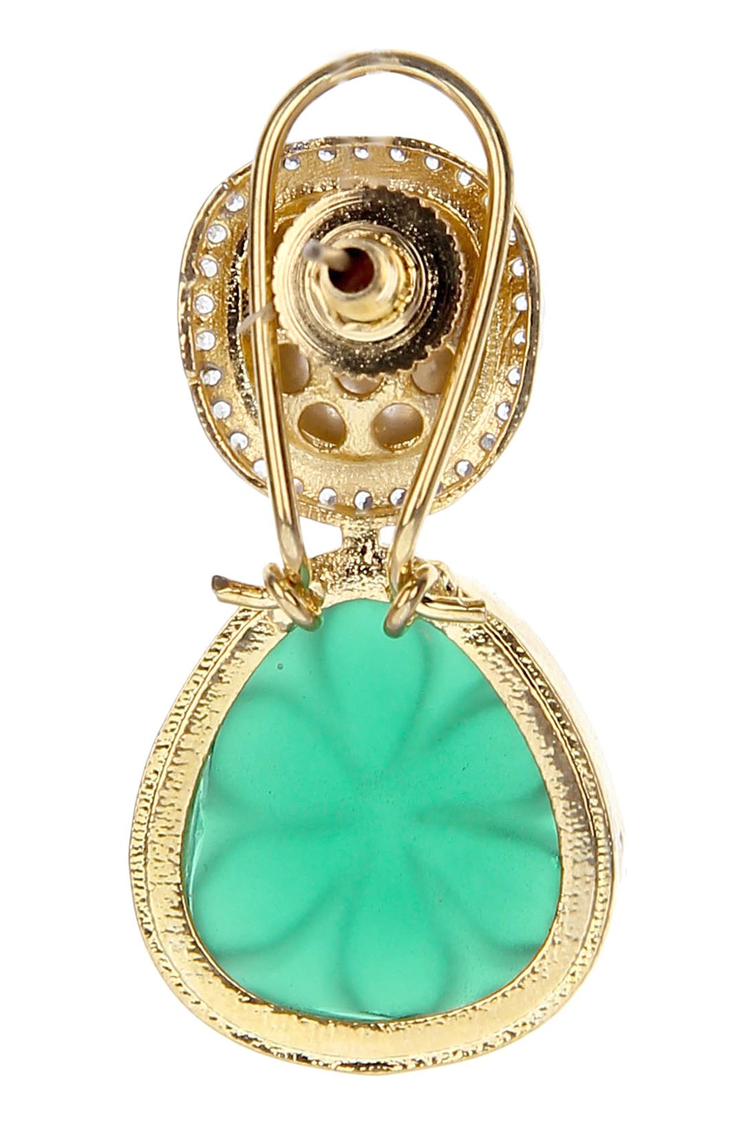 Gold Plated Kundan Drop Earrings Set For Women Shop now
