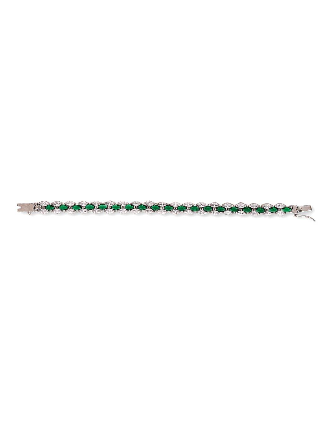 Sparkling Rhodium Plated American Diamond Bracelet - Auraa Trends