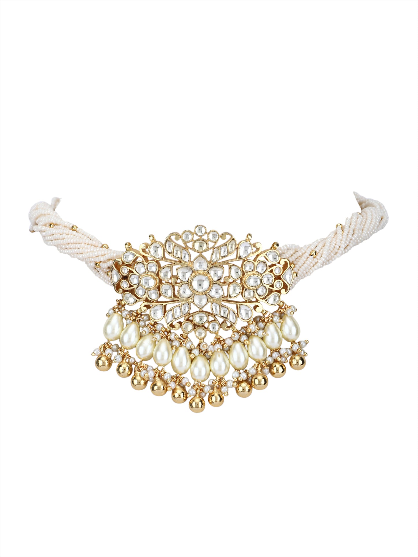 22KT Gold Plated Kundan Gold Choker Necklace Set for women and Girls