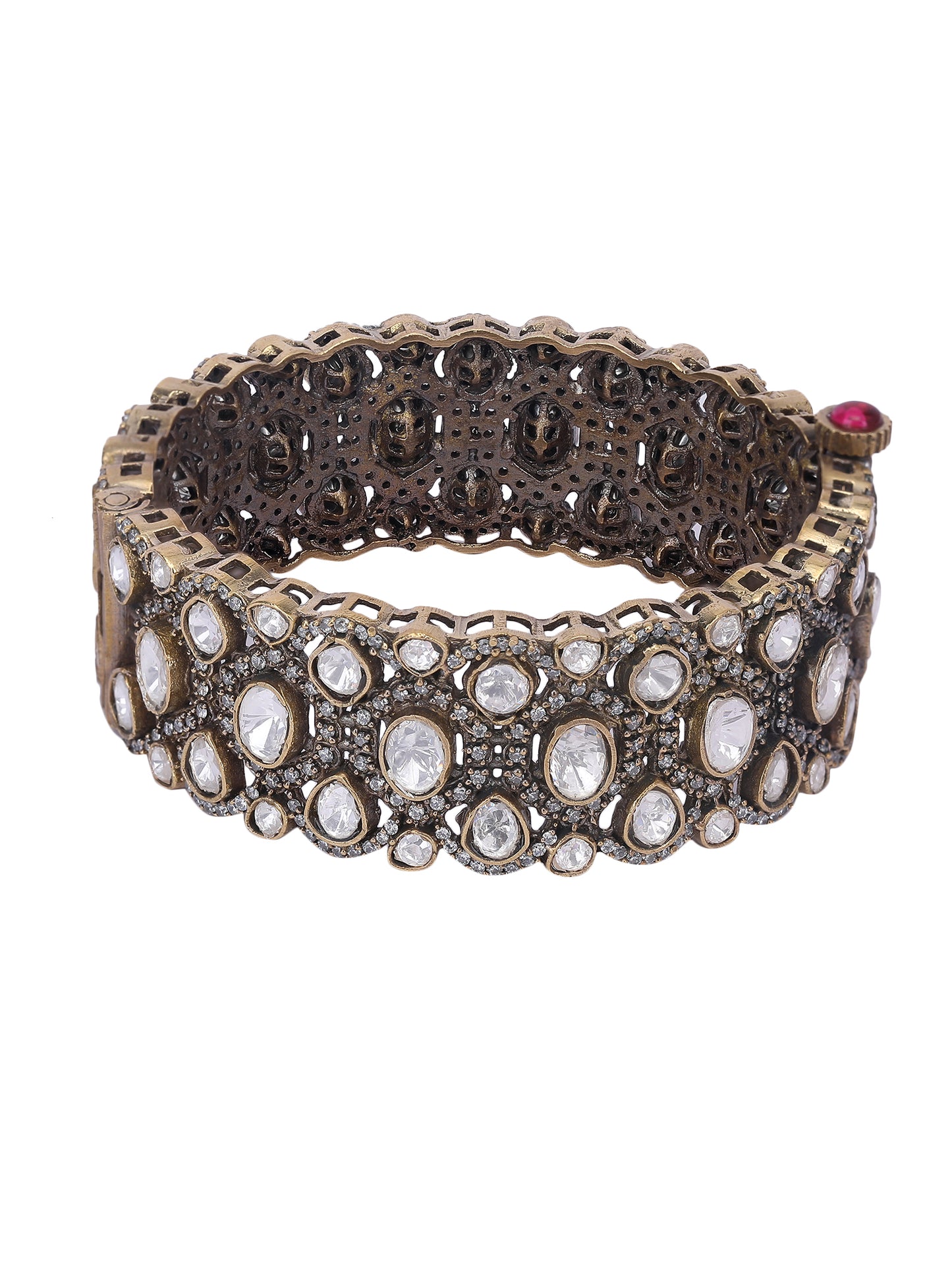 Antique Kundan Bangles – Gold & Black Jewelry