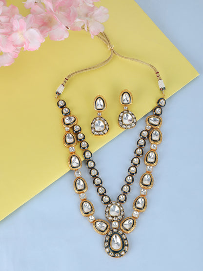 Gold Tone Polki Necklace For women