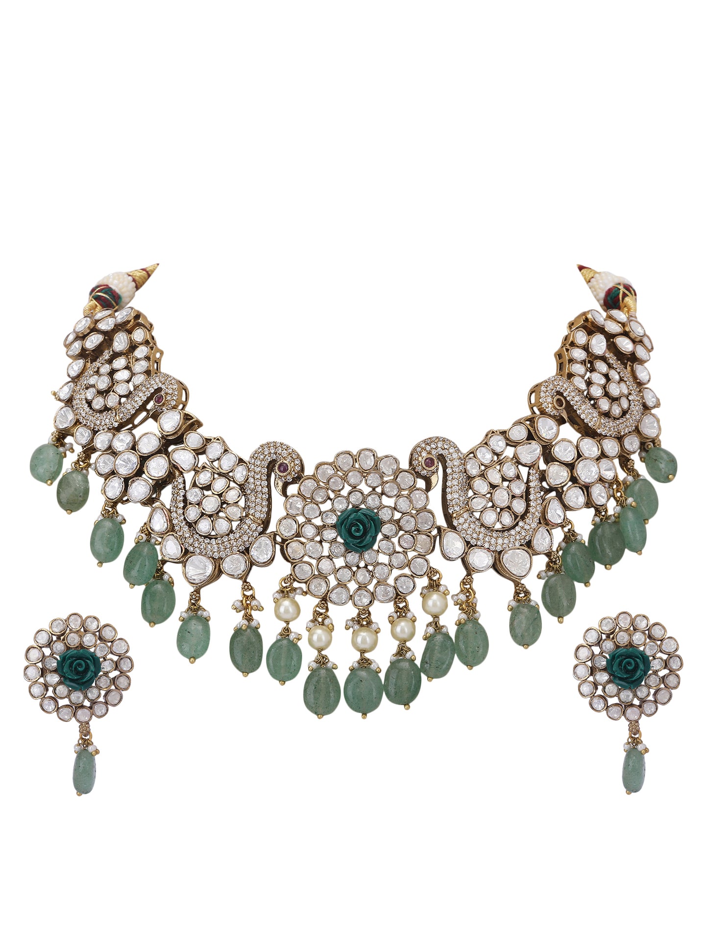 Victorian finish Green Necklace Set
