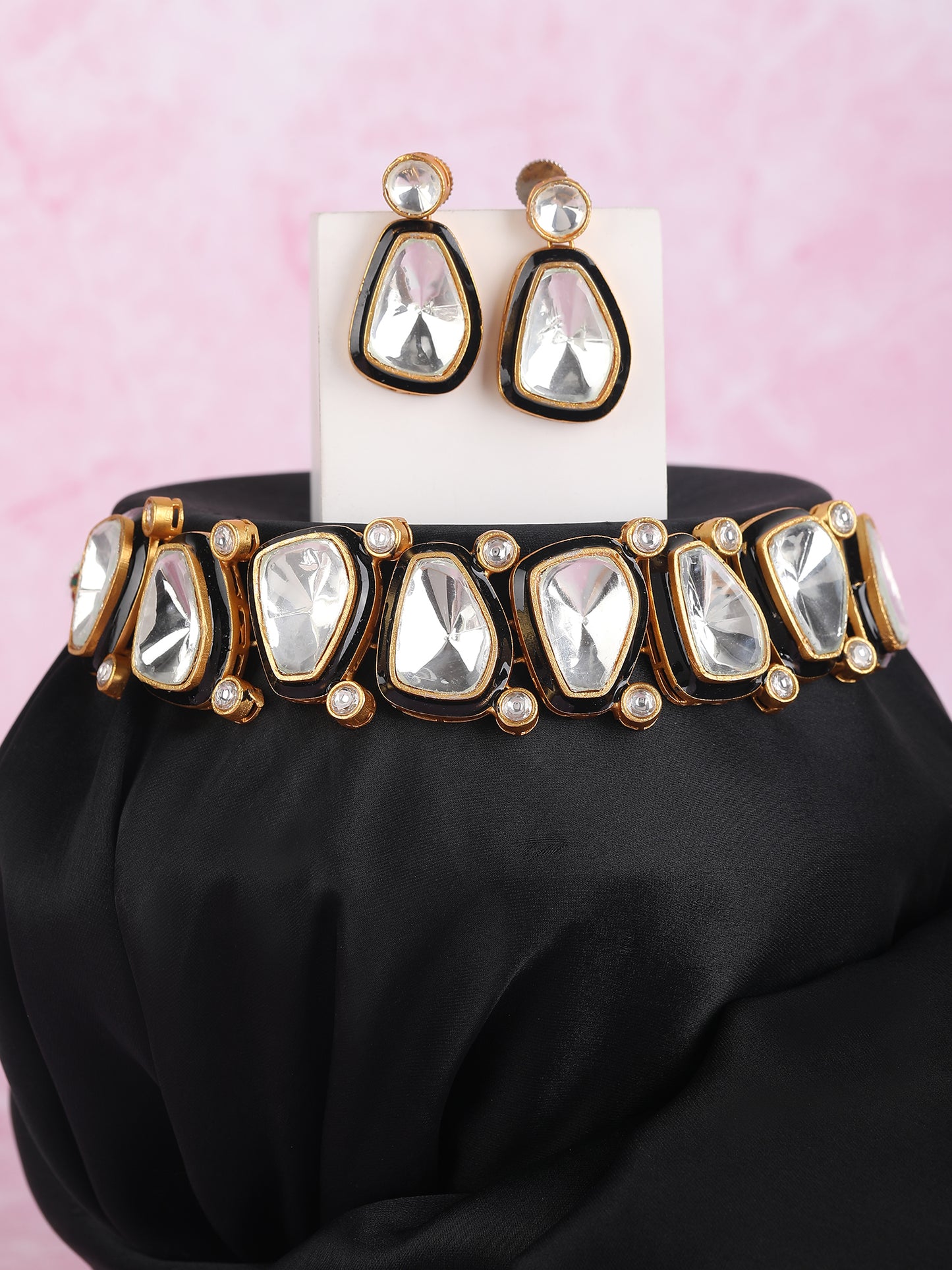 Elegant Kundan Polki Choker Necklace Set