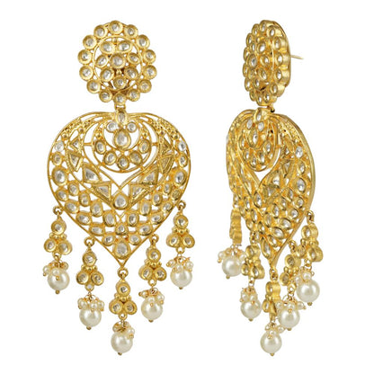 Royal Gold Plated Kundan Chandbali Earring
