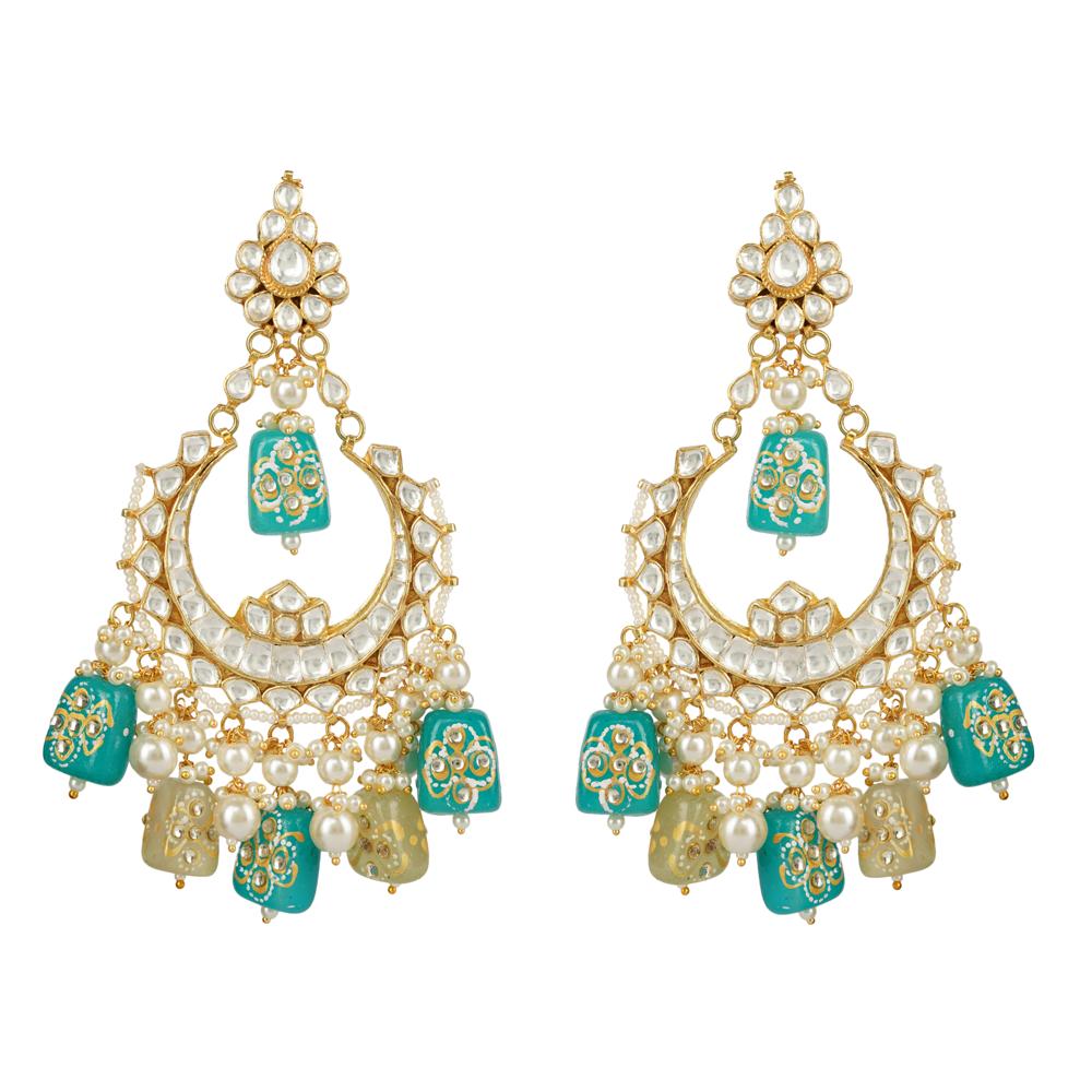 Intricate Kundan Chandbali Earring